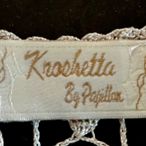 Kroshetta by Papillon crocheted sweater with sequin flowers, OS - Picture 7 of 12